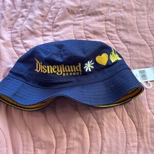 Disneyland Resort Navy Bucket Hat with Yellow Embroidery